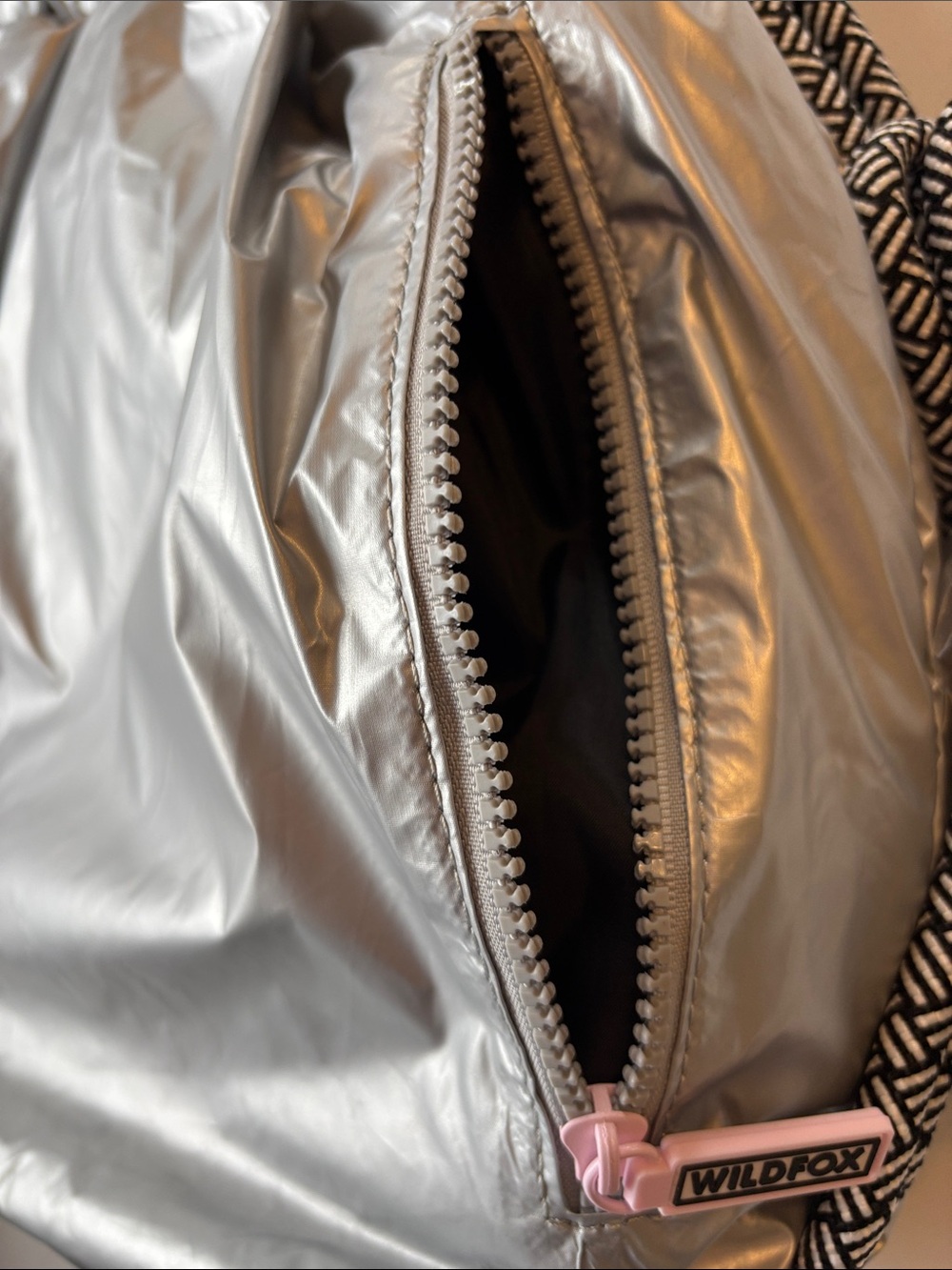 Wildfox Silver Puffer Drawstring Backpack - Picture 12 of 15